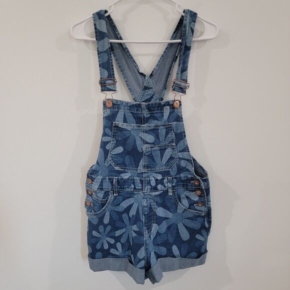 No Boundaries Pants - No Boundaries Womens Shortalls Overalls Size Small Floral Flower